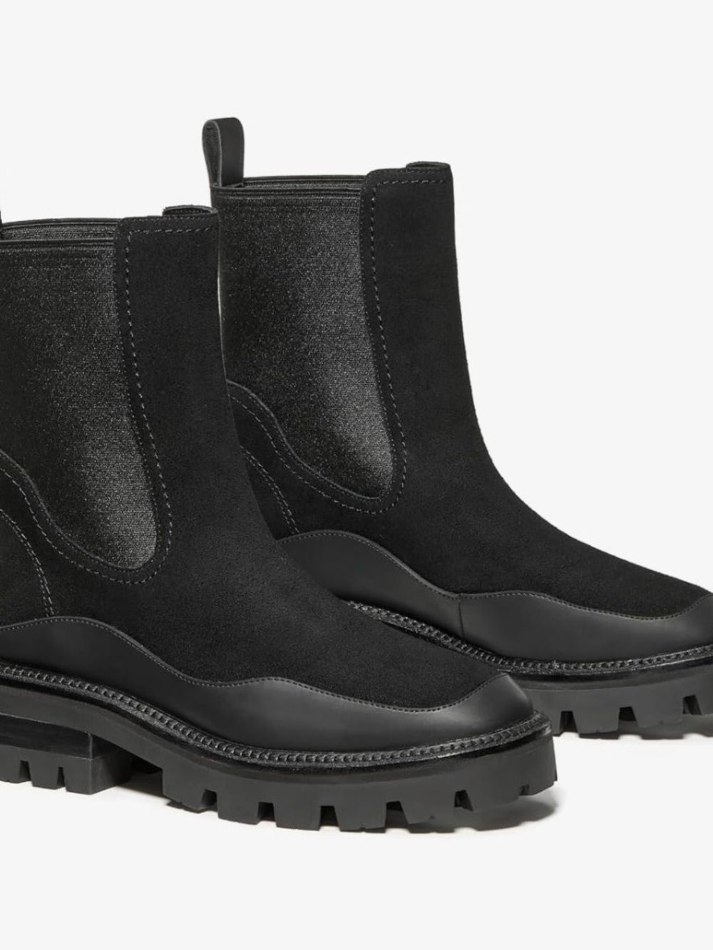 kate spade Black Suede Lug Sole Chelsea Boots - Picture 1 of 9